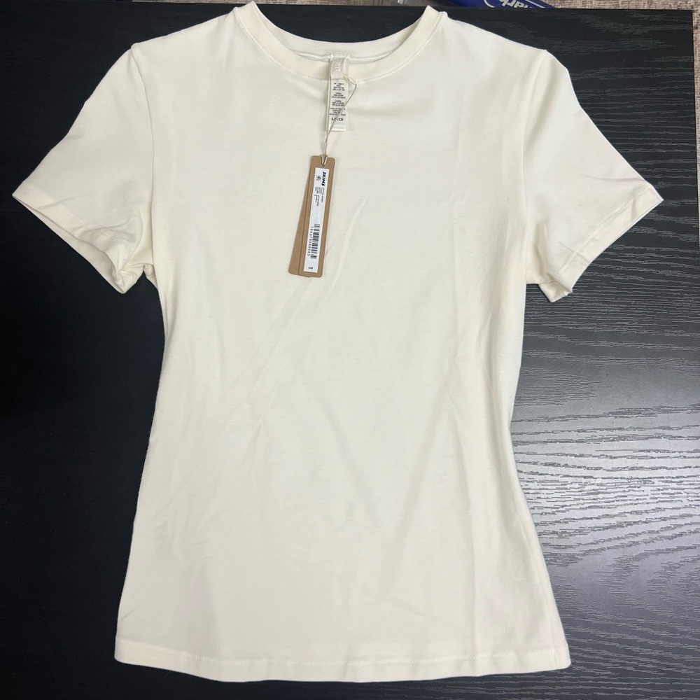 SKIMS Cotton Jersey Short Sleeve Marble